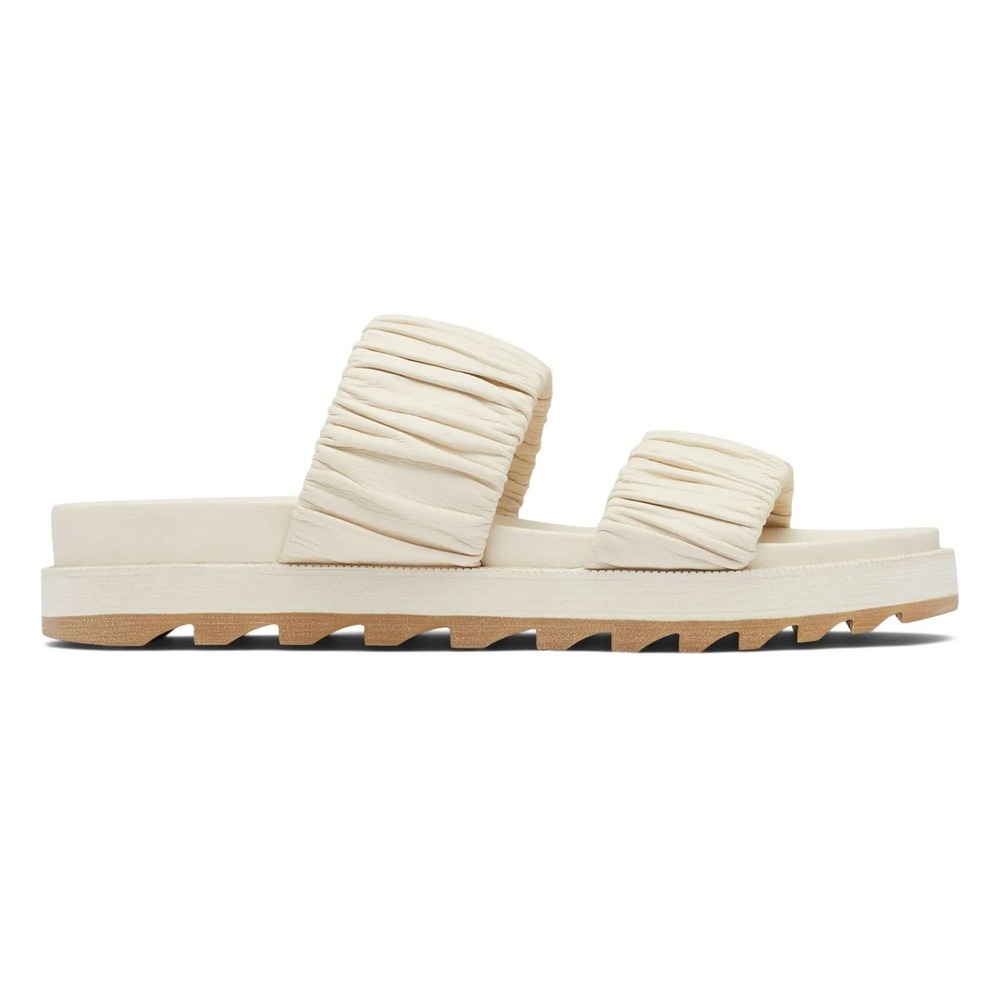 Sorel® (Women's 8.5) Roaming™ Two Strap Slide Sandals in Chalk/Gum